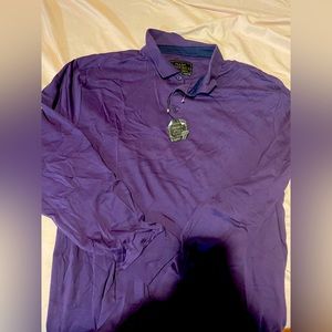 JoS. A. Bank 1905 Polo style, long sleeve purple. Size XXL New never worn
